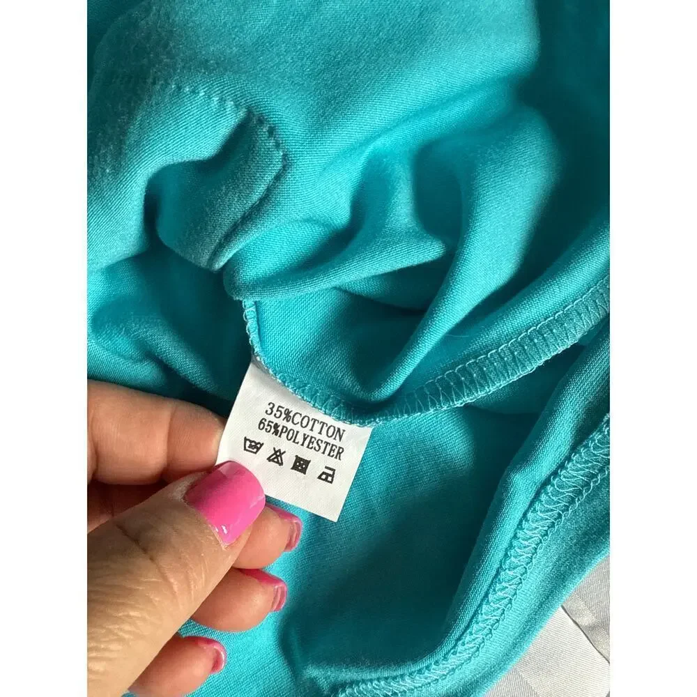 ROMPER DRESS size Large turquoise blue